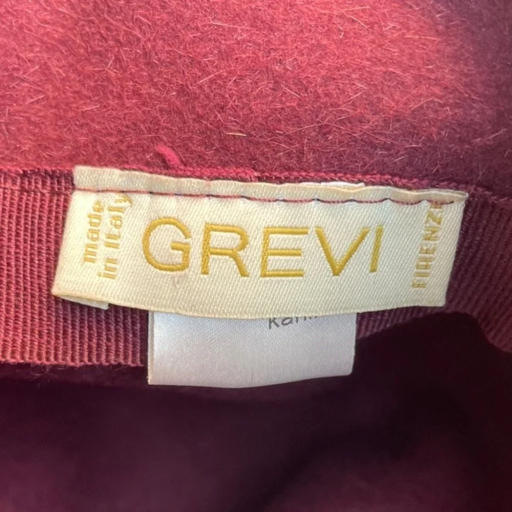 Vintage 40s Era Style Grevi Firenzi Women's Burgundy Red Rabbit Felt Cloche Hat - Picture 6 of 8